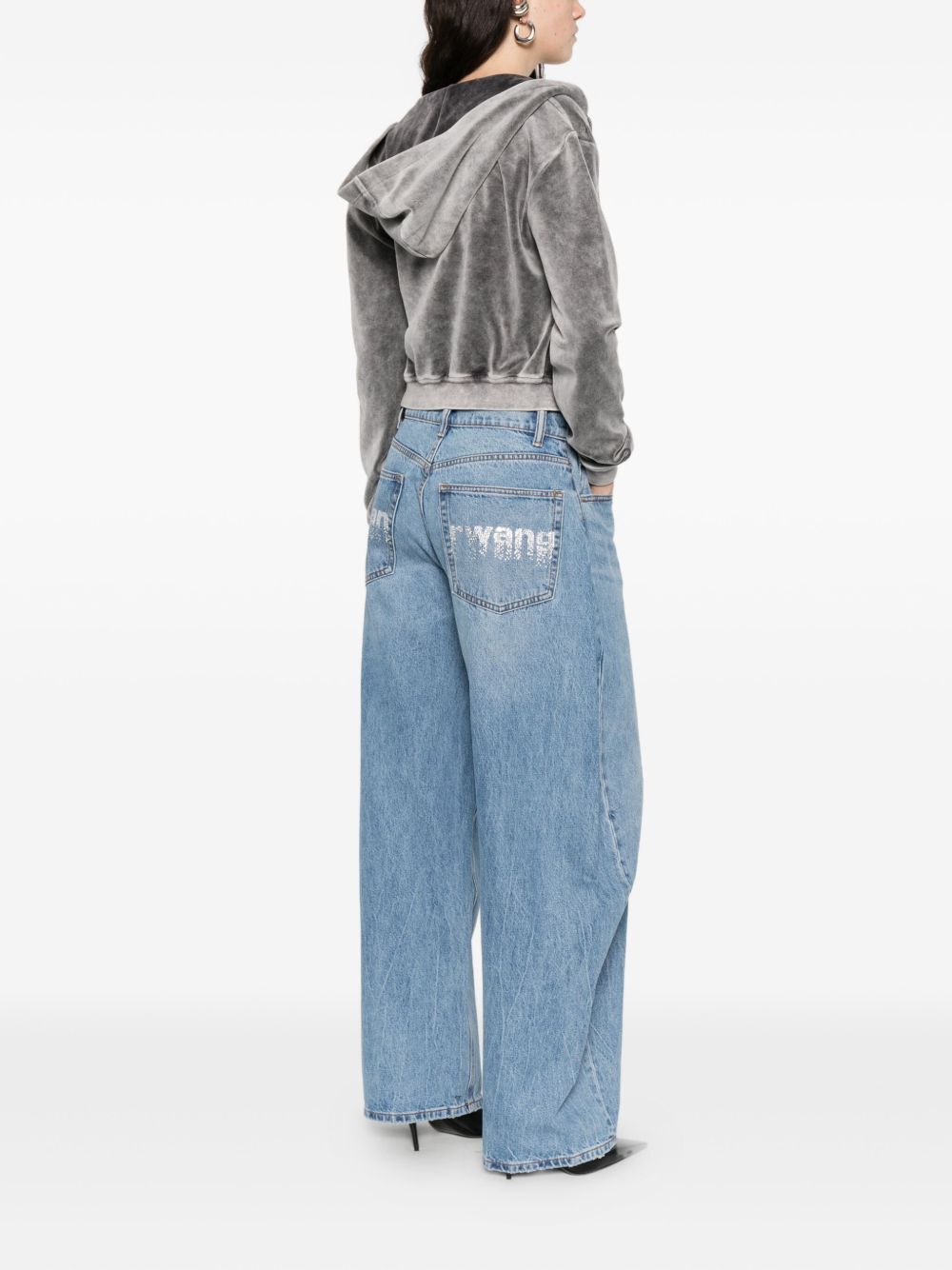 ALEXANDER WANG Jeans Blow Up con logo in strass