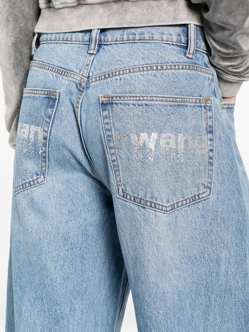 ALEXANDER WANG Jeans Blow Up con logo in strass