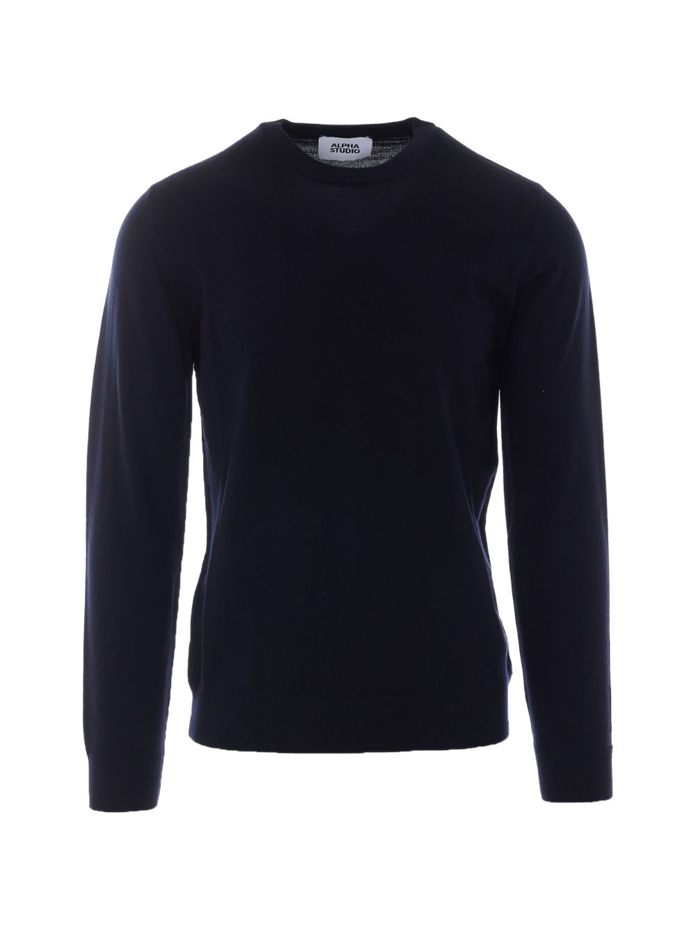 ALPHA STUDIO Maglia nera in lana girocollo