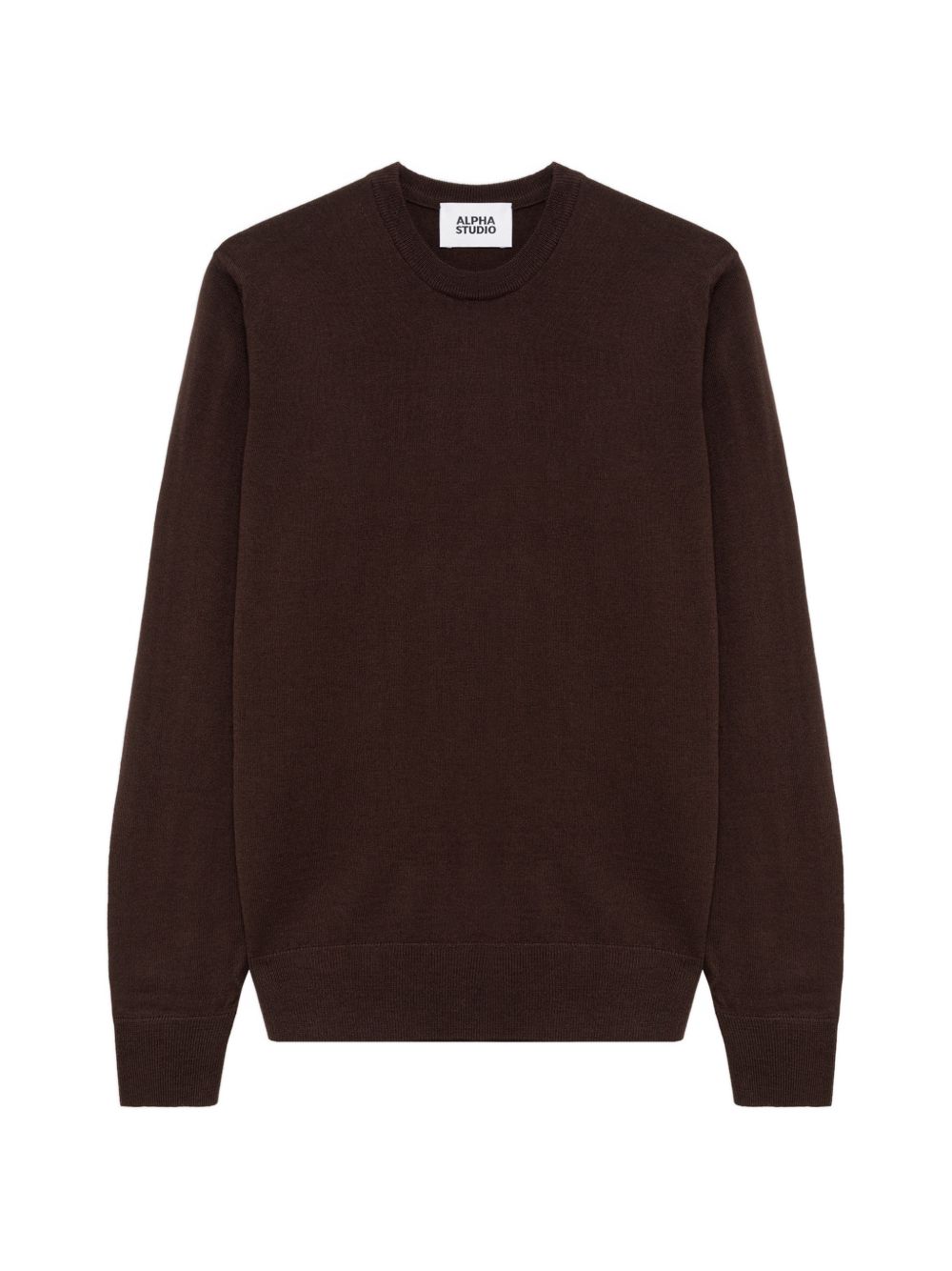 ALPHA STUDIO Maglia marrone in lana girocollo