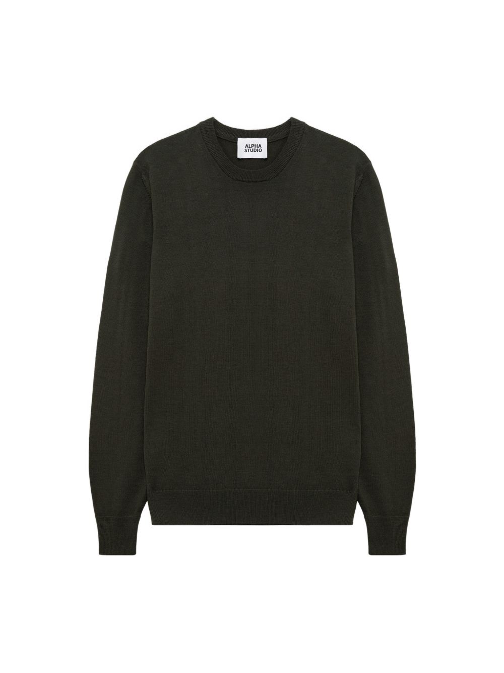 ALPHA STUDIO Maglia verde in lana girocollo