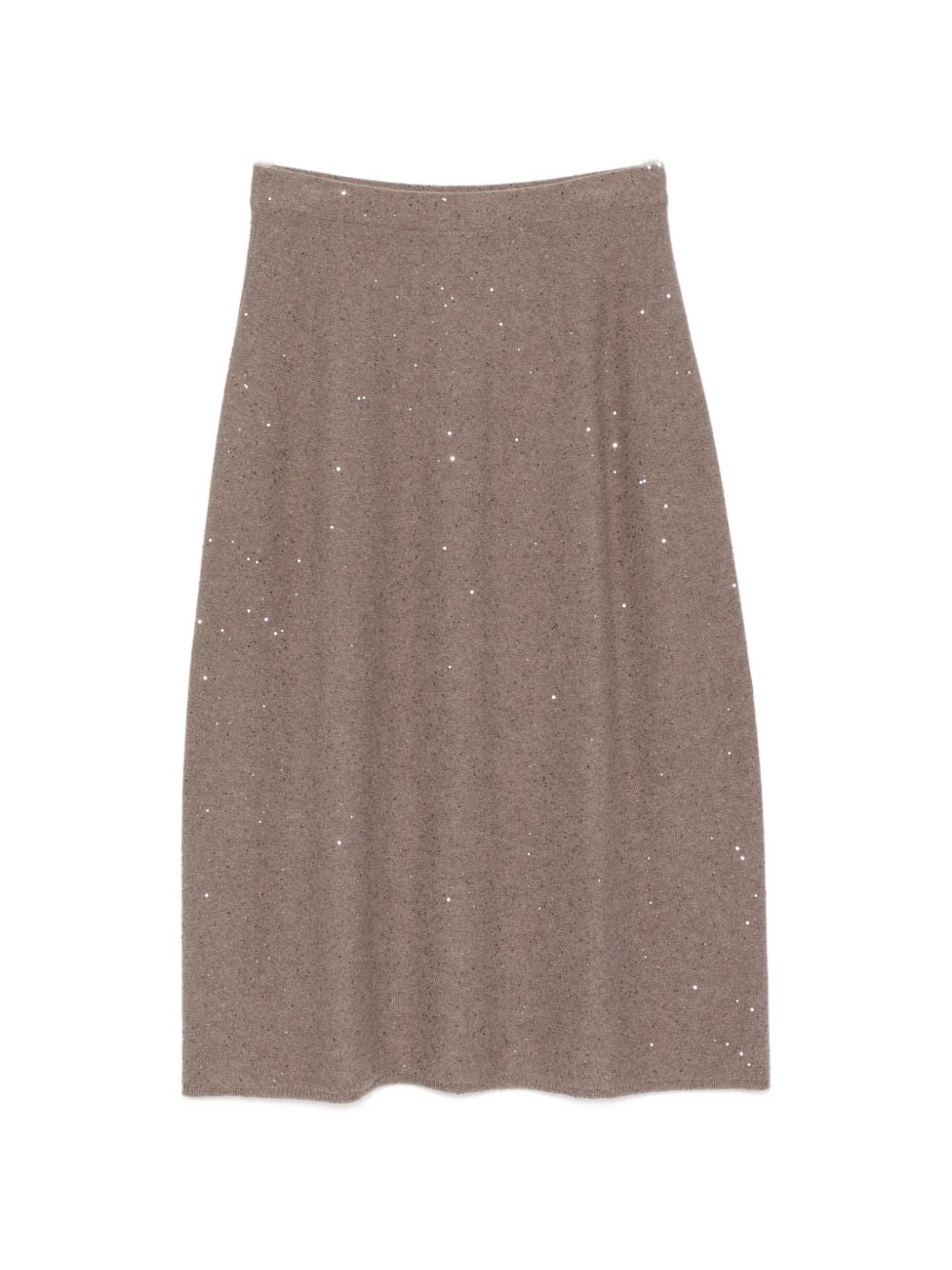 ANTONELLI Gonna midi beige in lana con strass