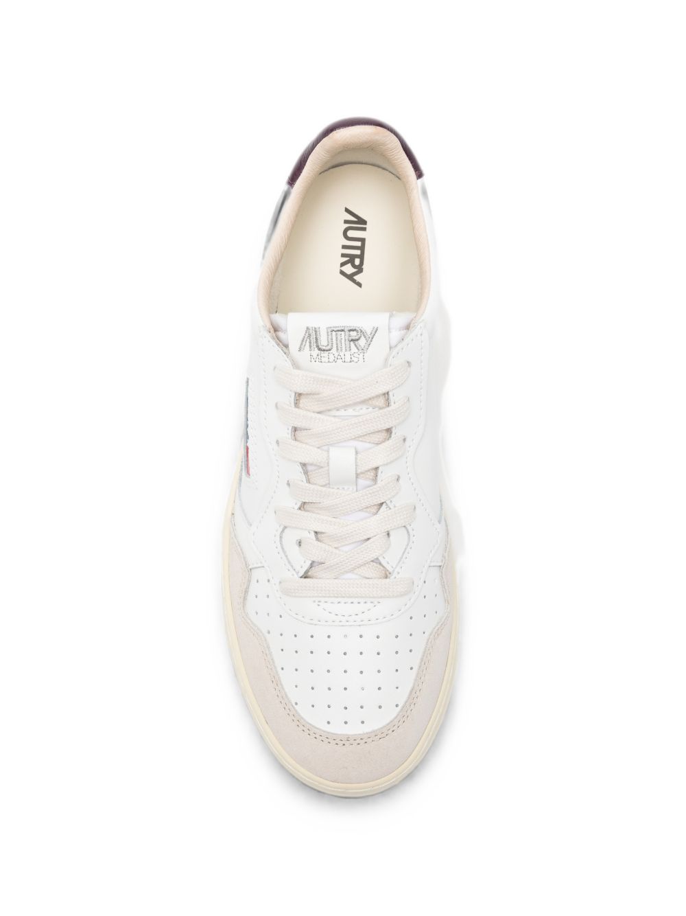 AUTRY Sneakers Medalist in pelle bianca con dettaglio marrone