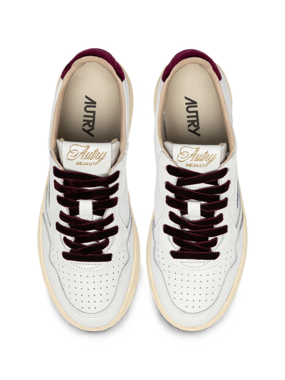 AUTRY Medalist sneaker in pelle bianca con dettagli in velluto