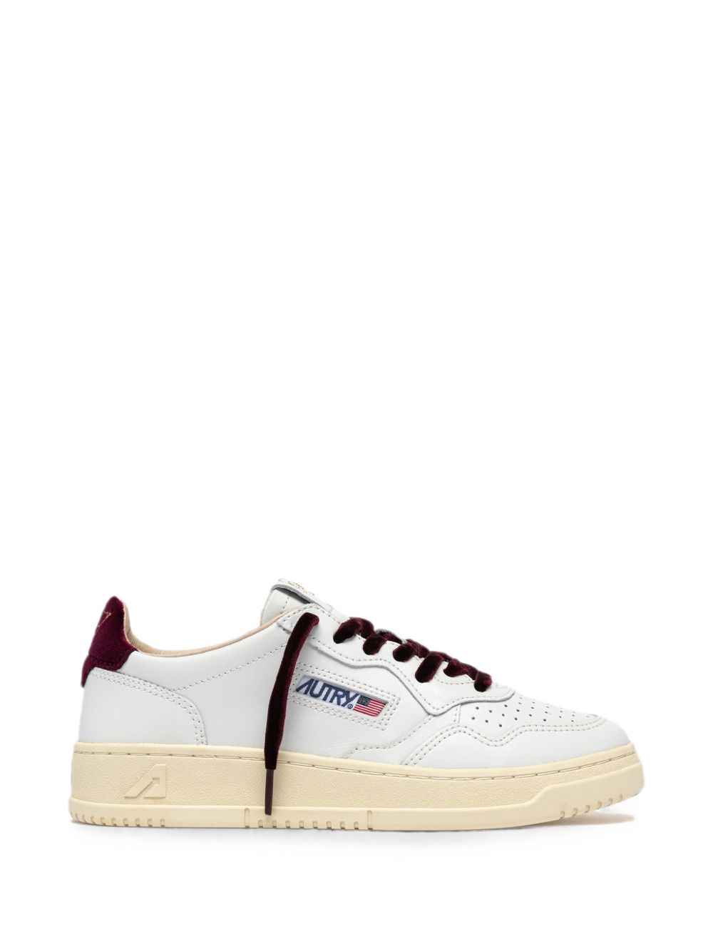 AUTRY Medalist sneaker in pelle bianca con dettagli in velluto