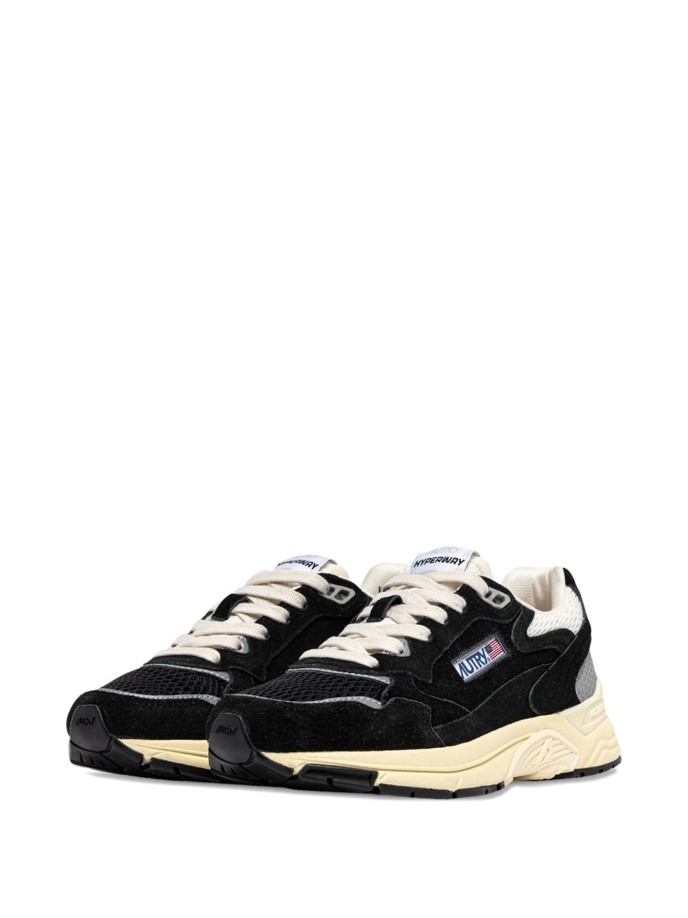 AUTRY Sneakers Hyperway in mesh e suede nero e argento