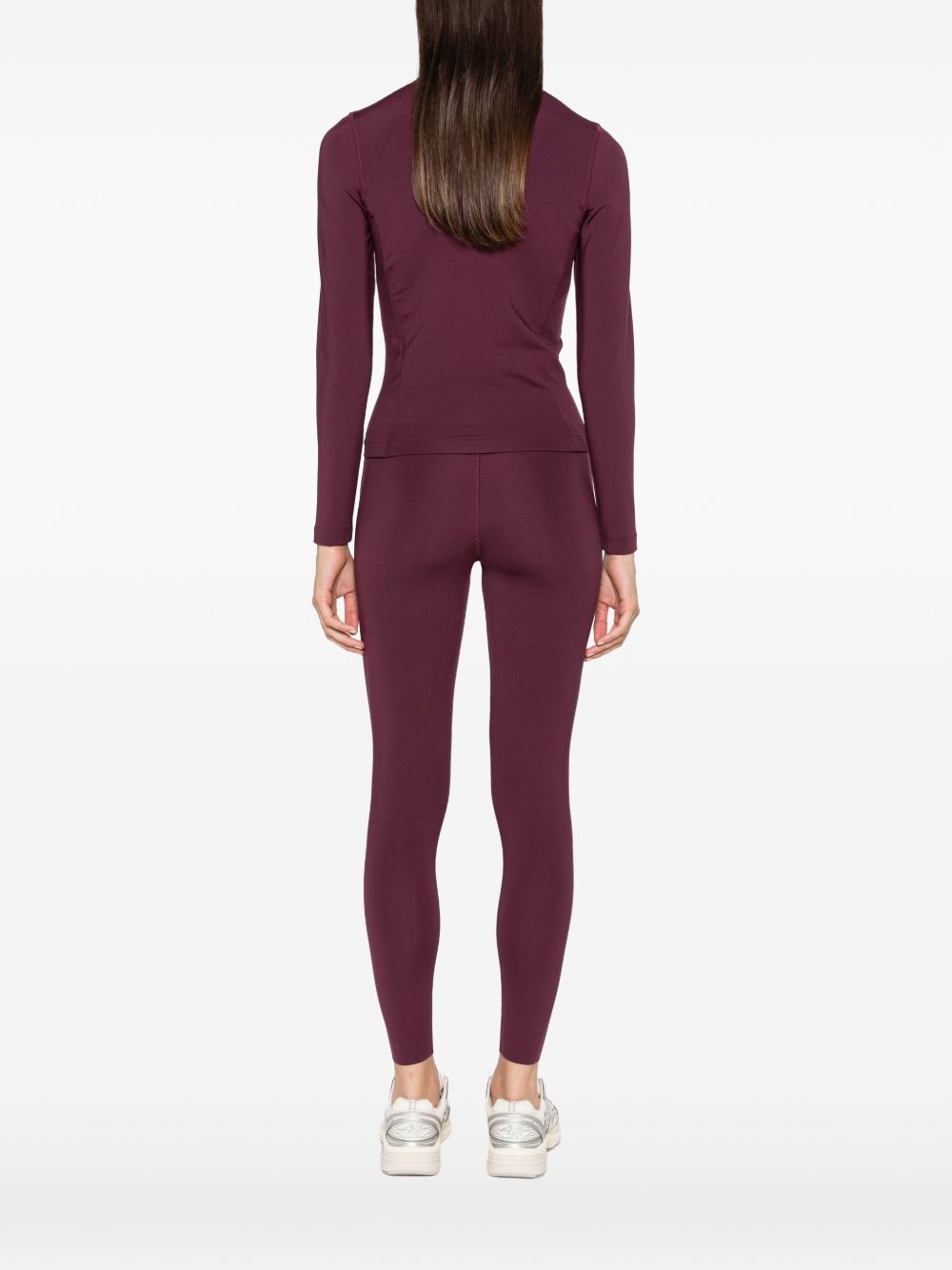 AUTRY Felpa bordeaux con zip e logo sul petto