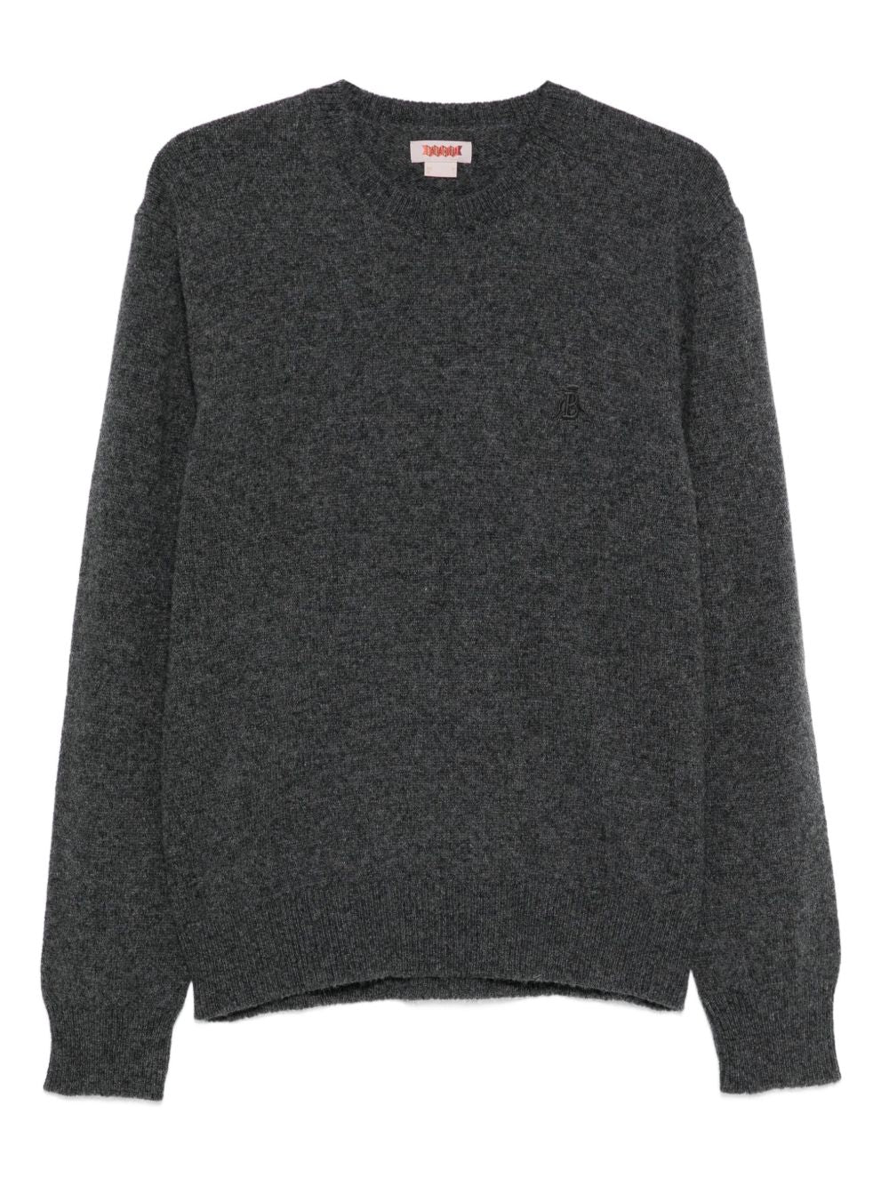 BARACUTA Maglia girocollo grigia in lana vergine