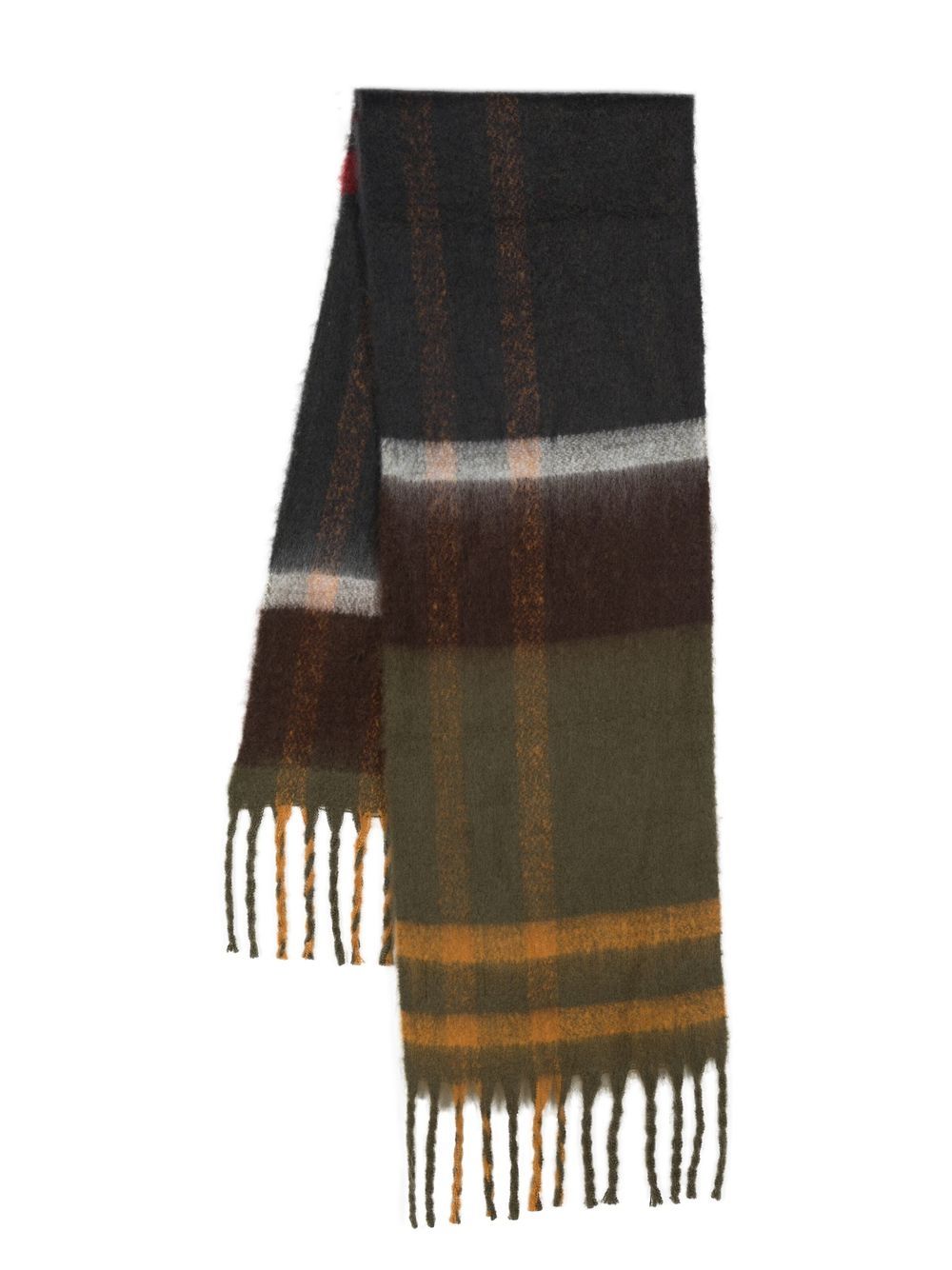 BARBOUR Sciarpa Isla in bouclé tartan con nappe