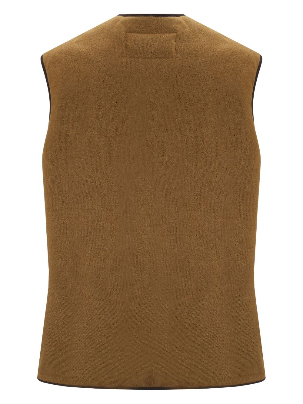 BARBOUR Gilet marrone con tasche e fodera in eco-pelliccia