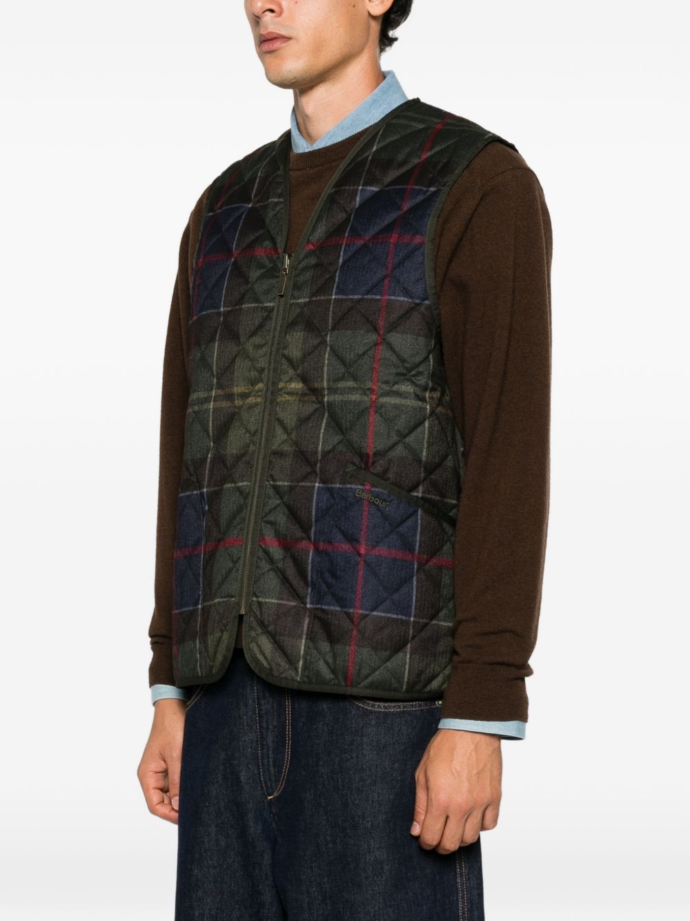 BARBOUR Gilet imbottito Icons in tartan Classic Tartan