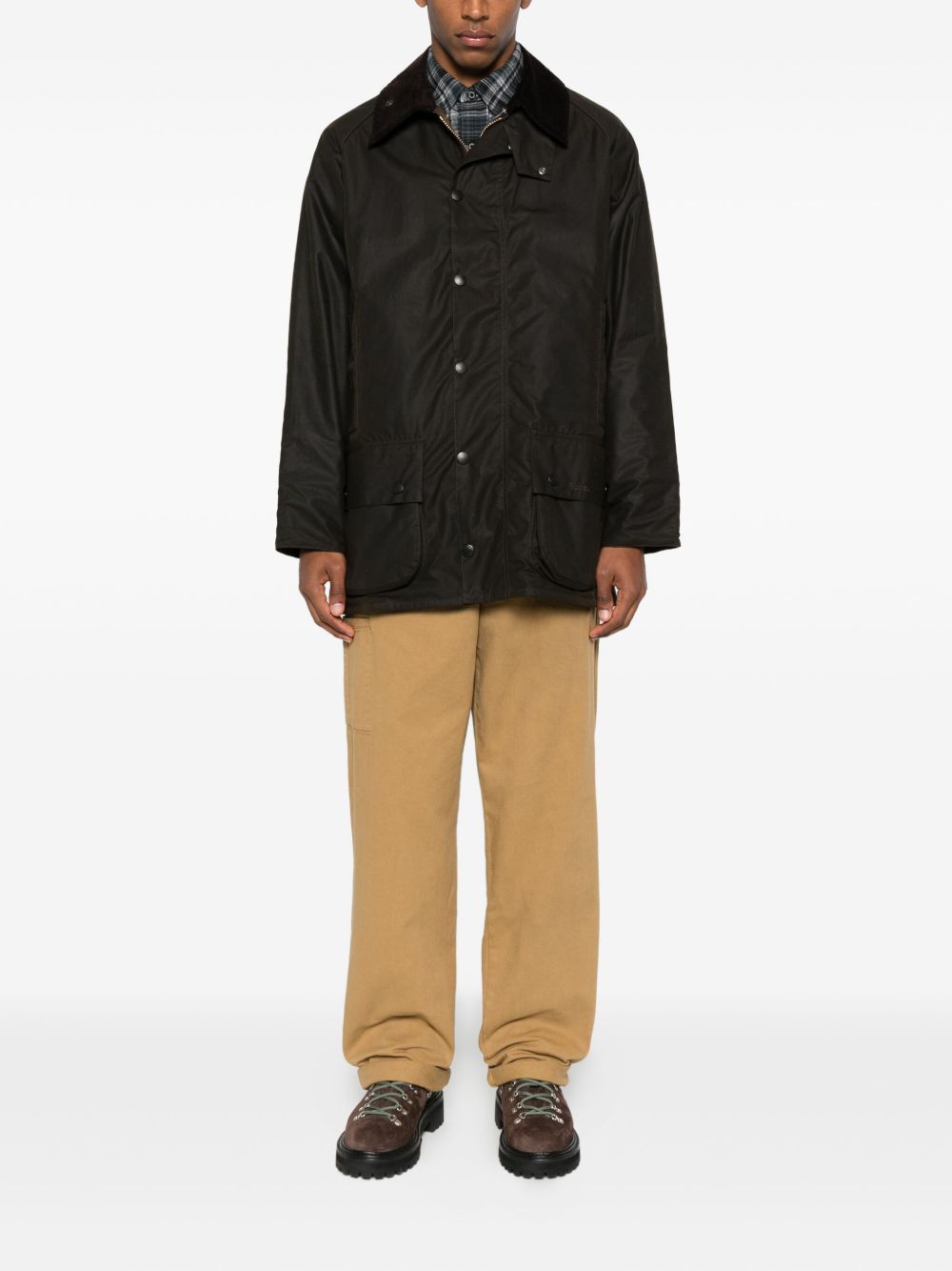 BARBOUR Giacca con tasche e colletto in velluto
