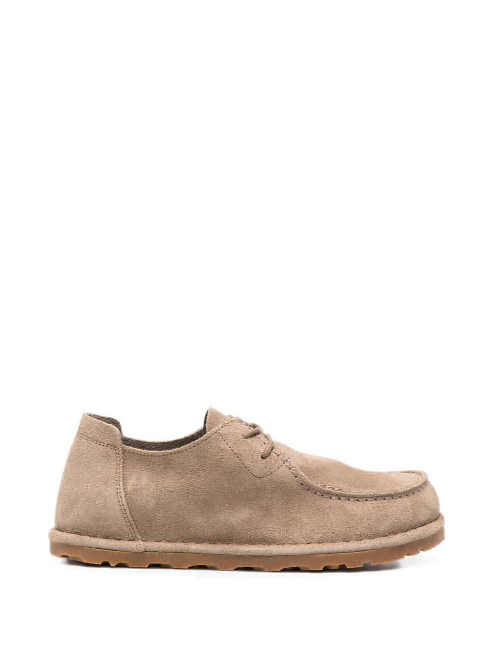 BIRKENSTOCK Scarpa Utti Lace Tau beige in suede con design stringato