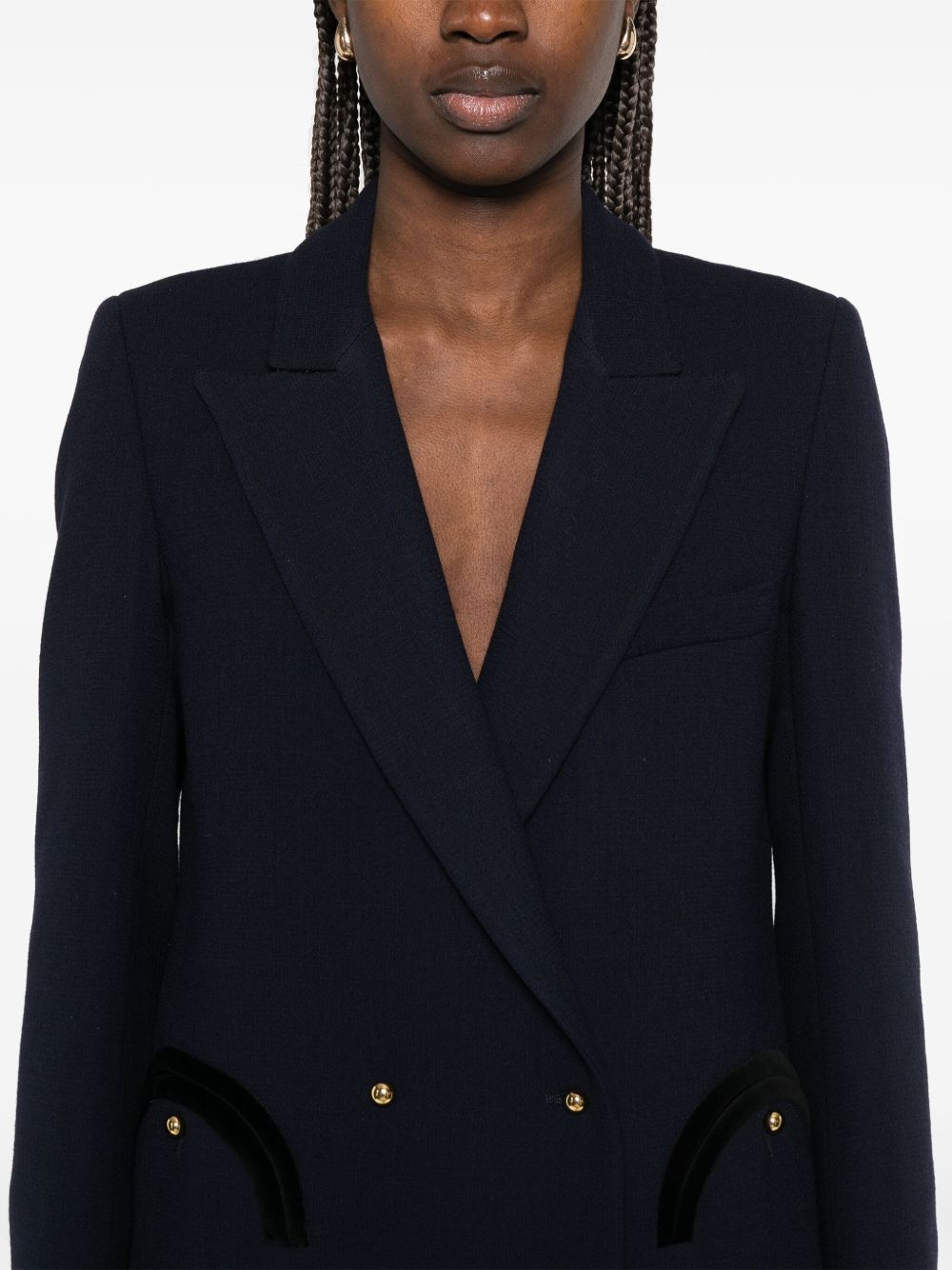 BLAZE Blazer doppiopetto blu in lana vergine con bottoni dorati