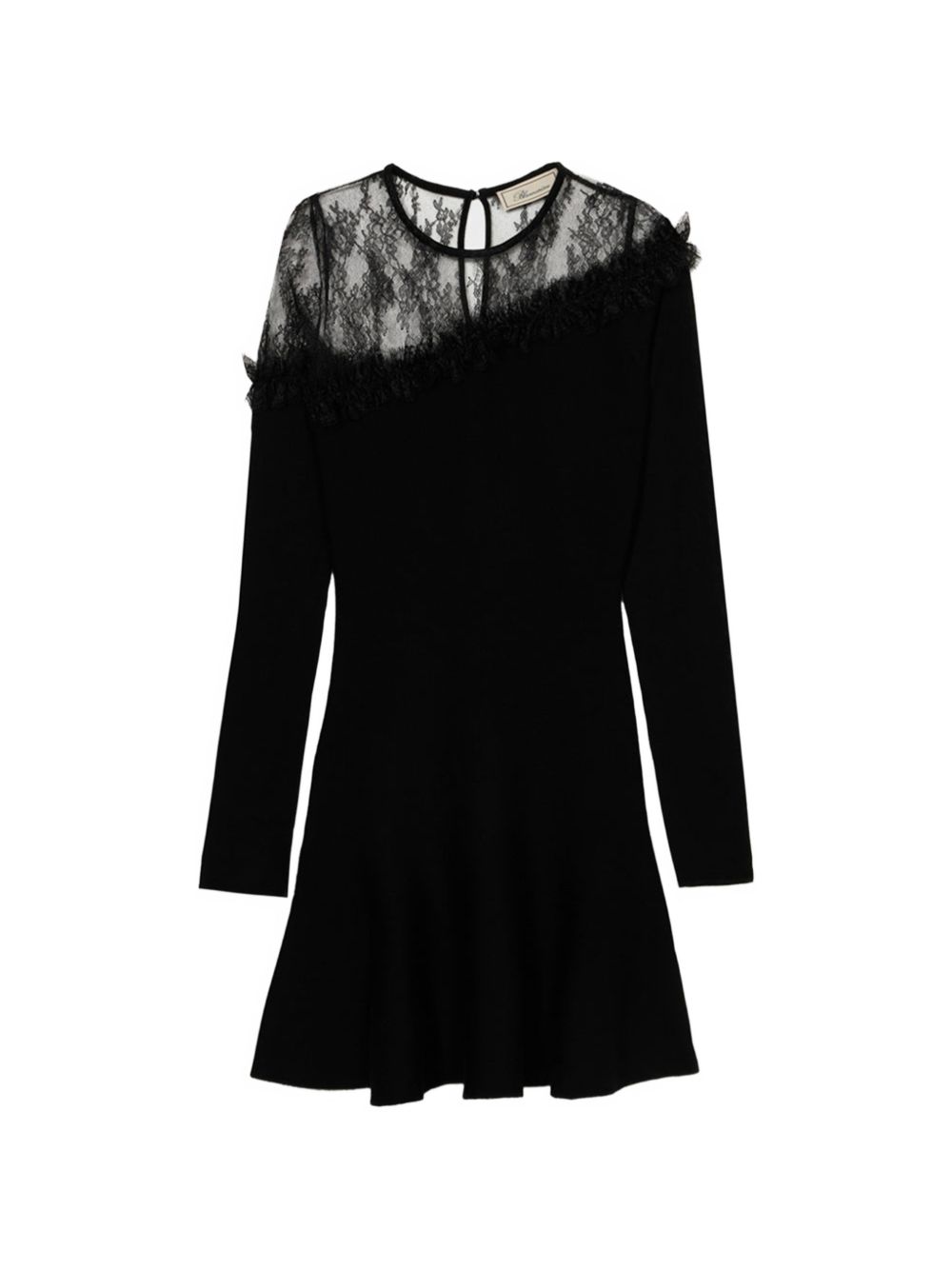 BLUMARINE Abito Corto Nero con pizzo