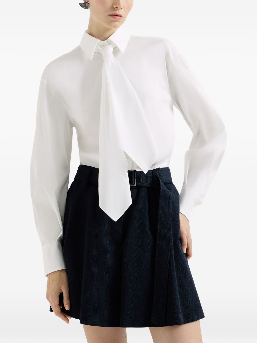 BRUNELLO CUCINELLI Camicia elegante con cravattino incorporato