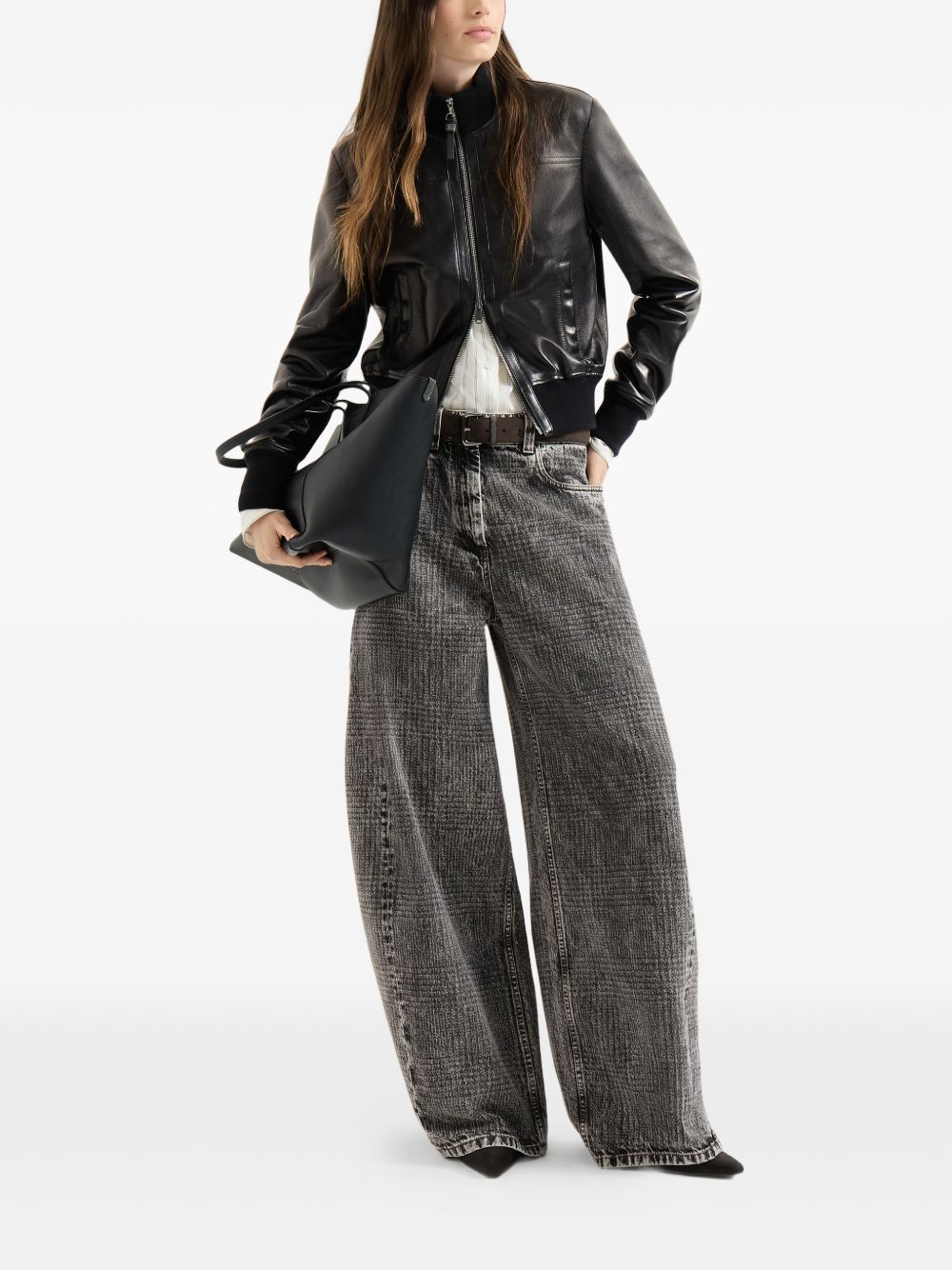 BRUNELLO CUCINELLI Jeans barrel grigi con tasche