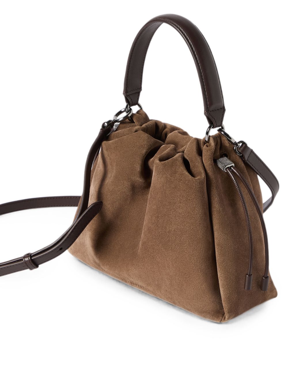 BRUNELLO CUCINELLI Borsa a secchiello in suede marrone
