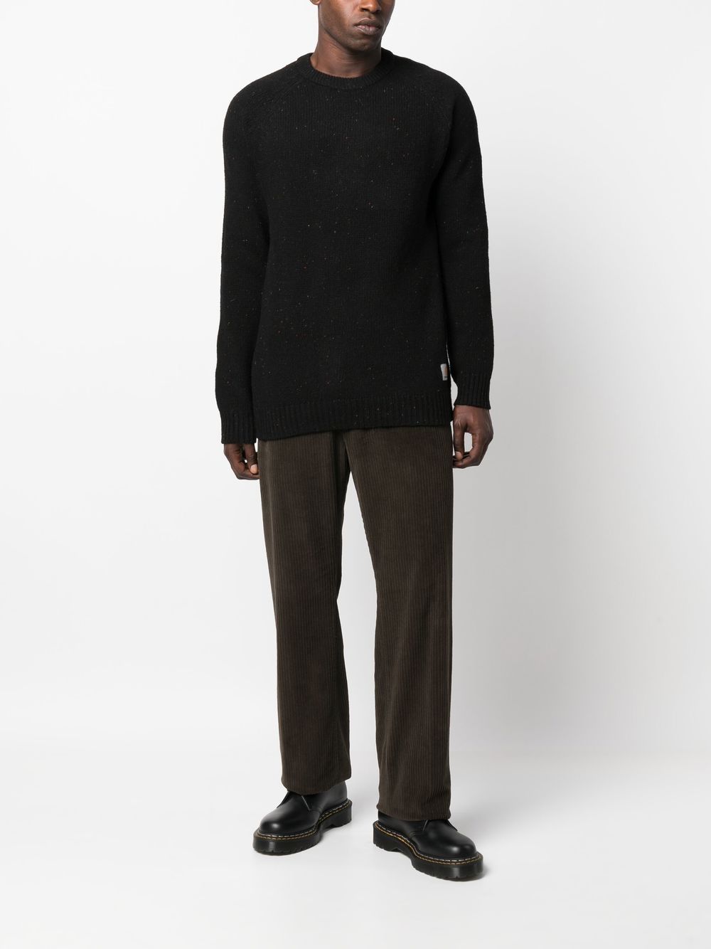 CARHARTT WIP Maglione Anglistic nero puntinato in misto lana