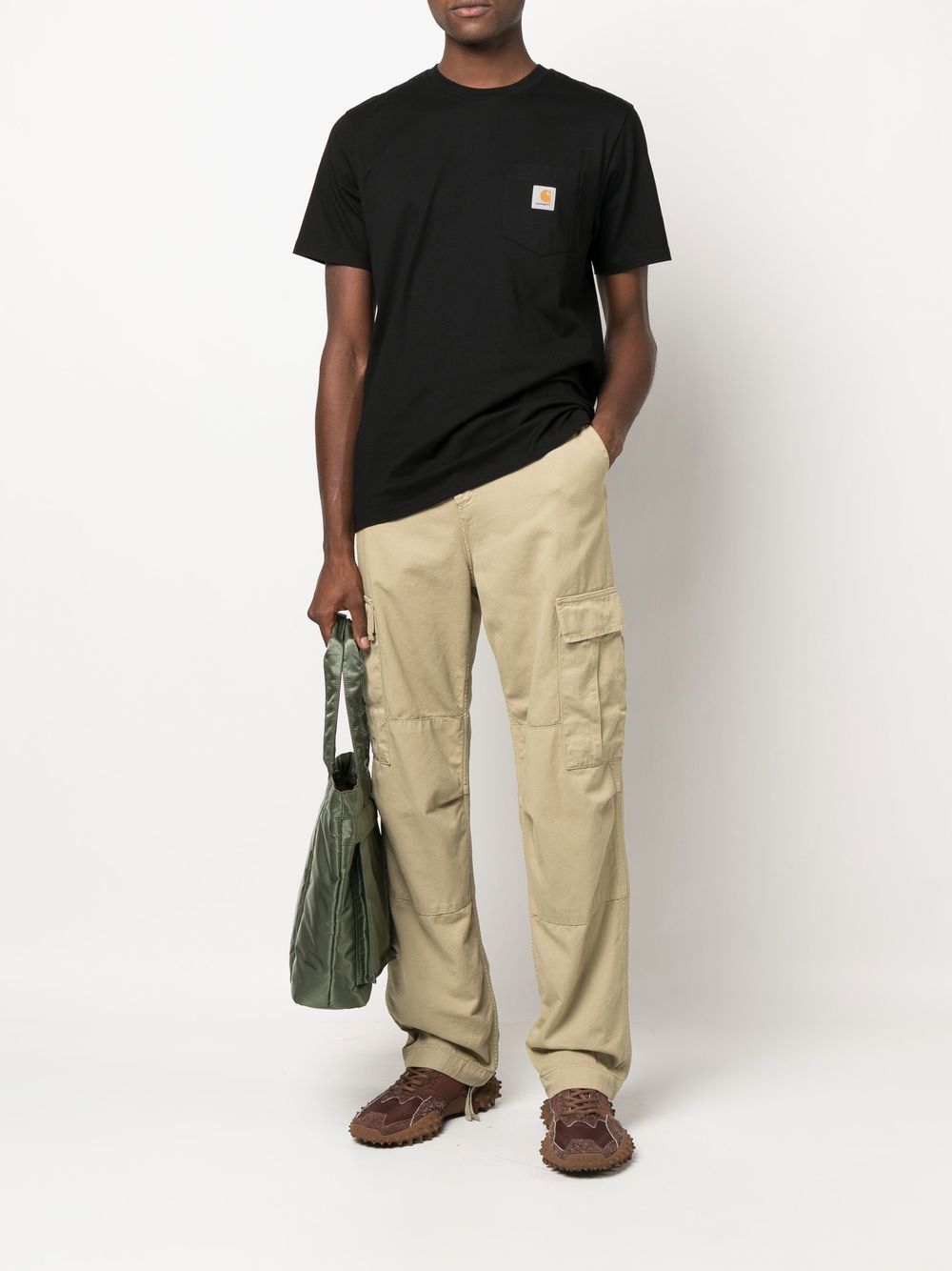 CARHARTT WIP T-shirt nera in cotone con logo