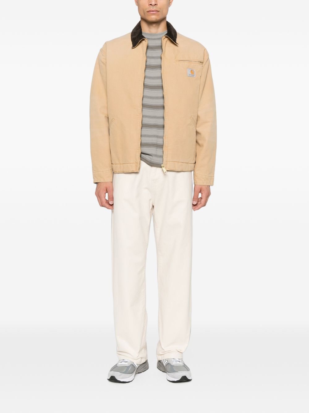CARHARTT WIP Pantaloni Landon avorio in cotone