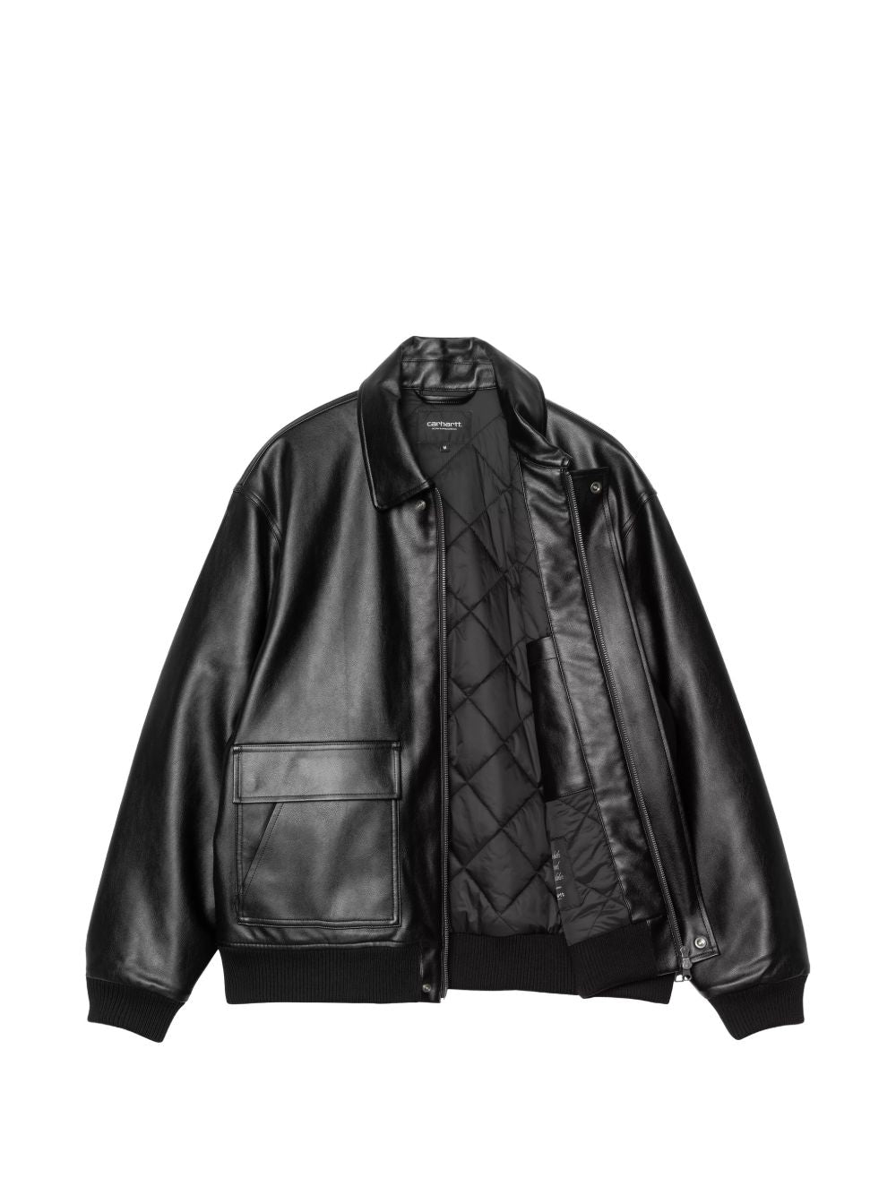 CARHARTT WIP Bomber nero in eco-pelle