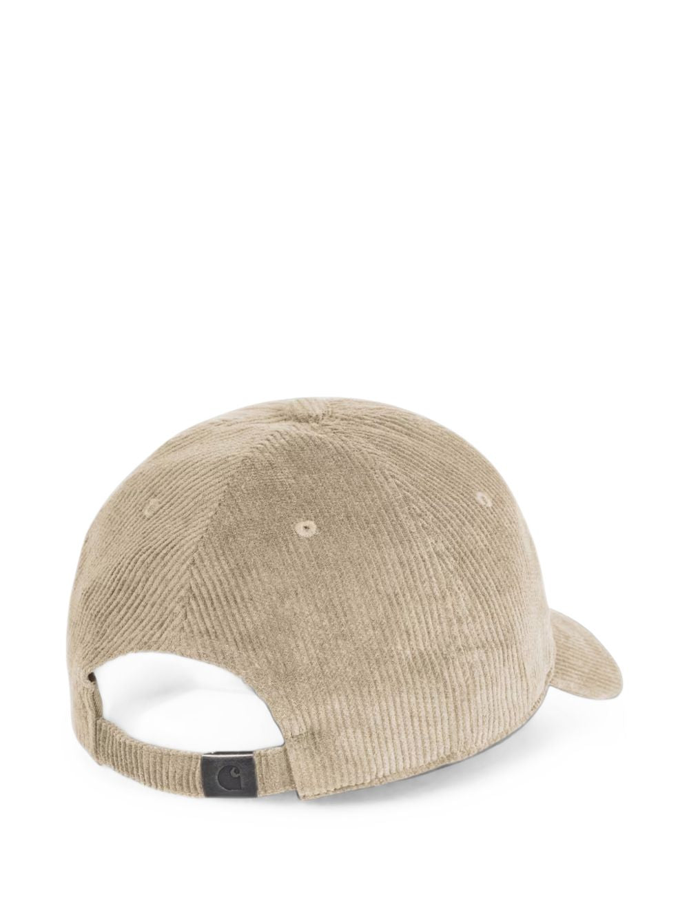 CARHARTT WIP Cappello da baseball beige a coste con logo bianco