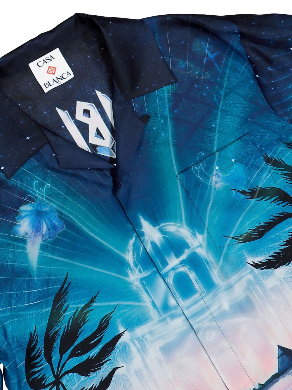 CASABLANCA Camicia in Seta con Stampa Grafica