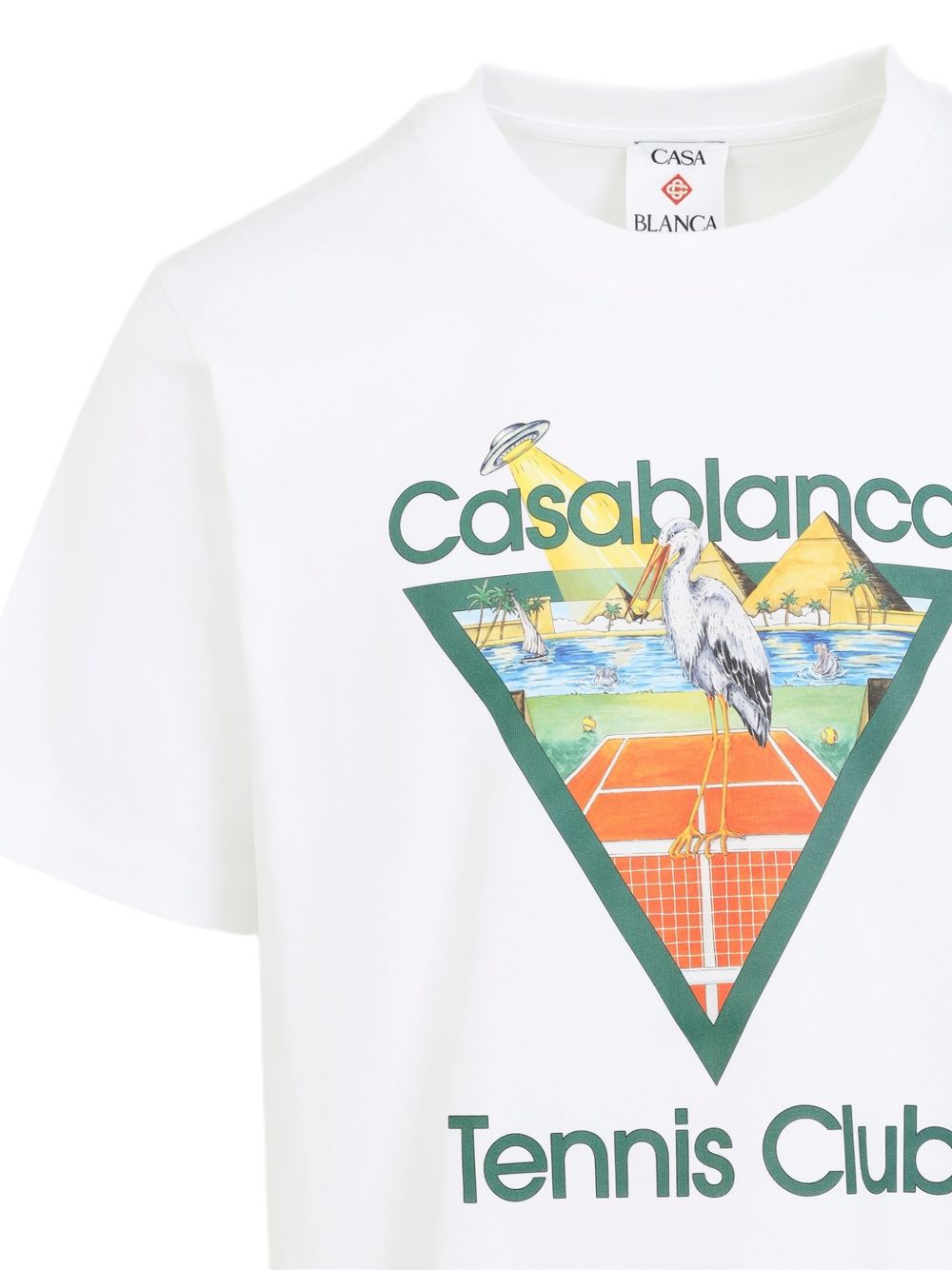 CASABLANCA T-shirt Tennis Club in cotone bianco