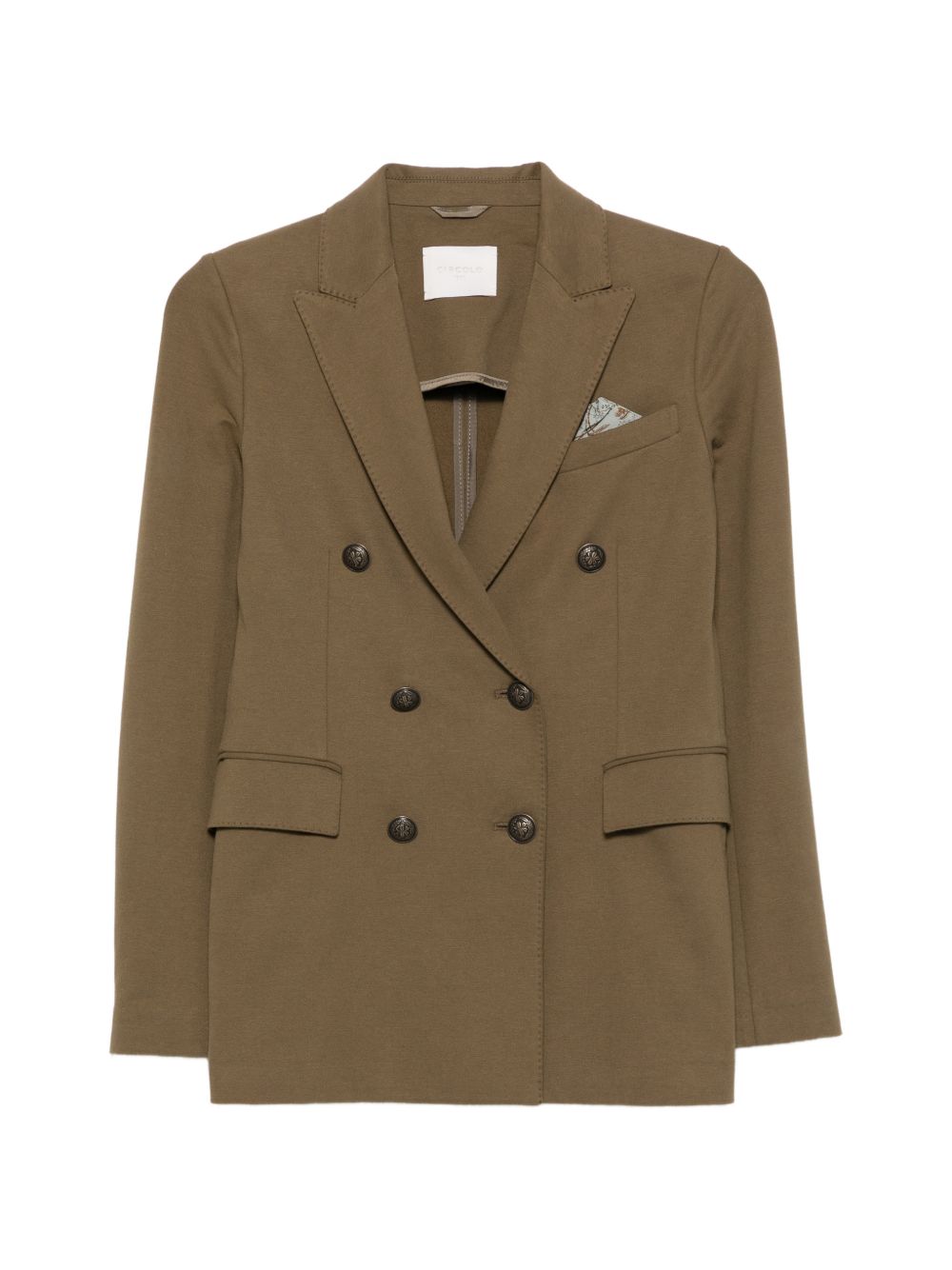 CIRCOLO 1901 Blazer monopetto verde in cotone elasticizzato