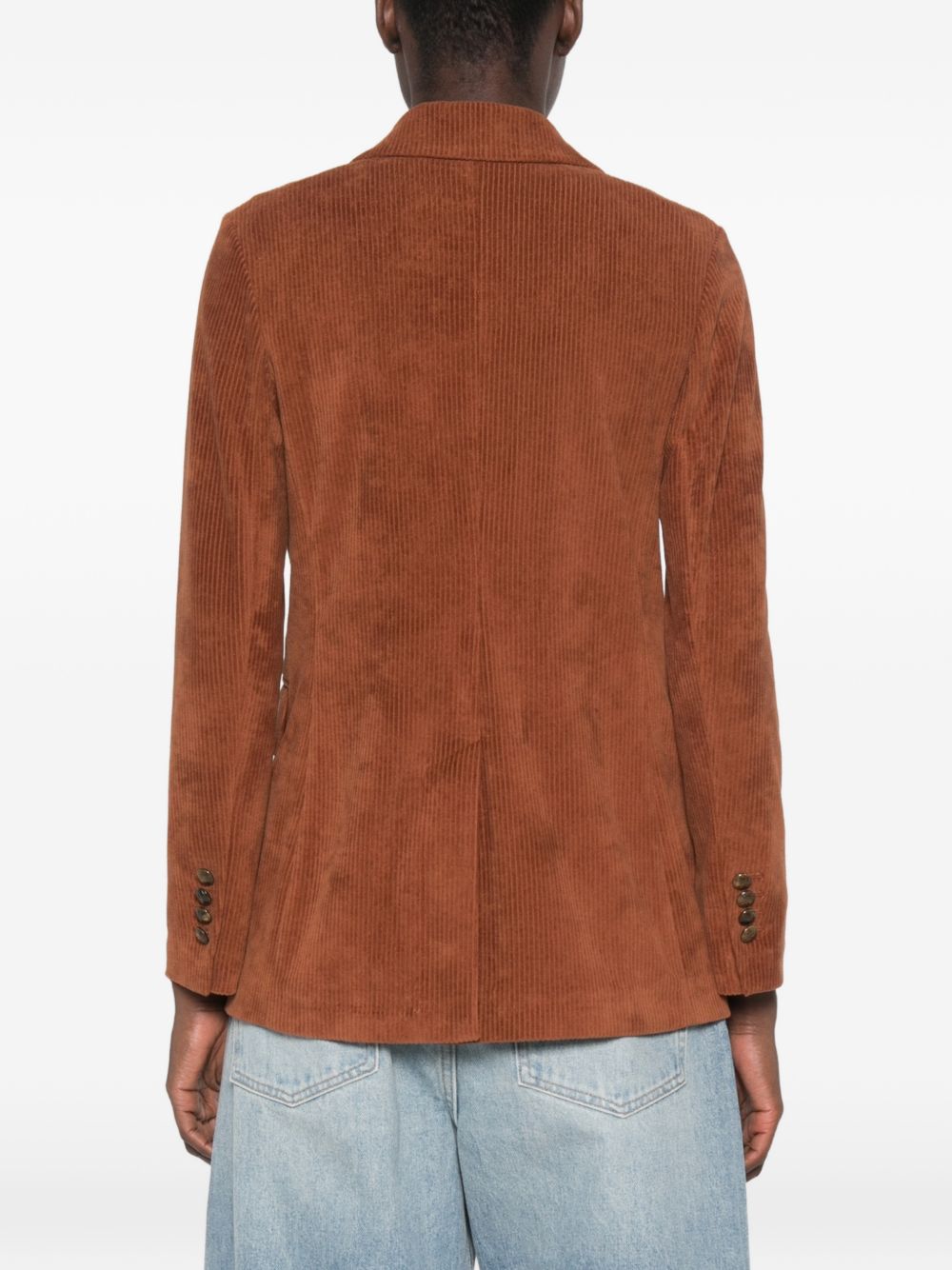 CIRCOLO 1901 Blazer doppiopetto marrone in velluto a coste