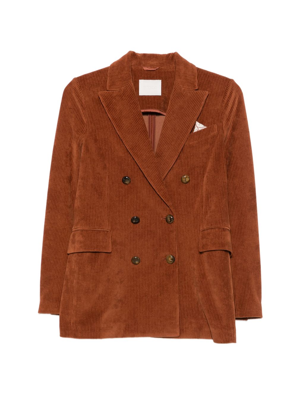 CIRCOLO 1901 Blazer doppiopetto marrone in velluto a coste