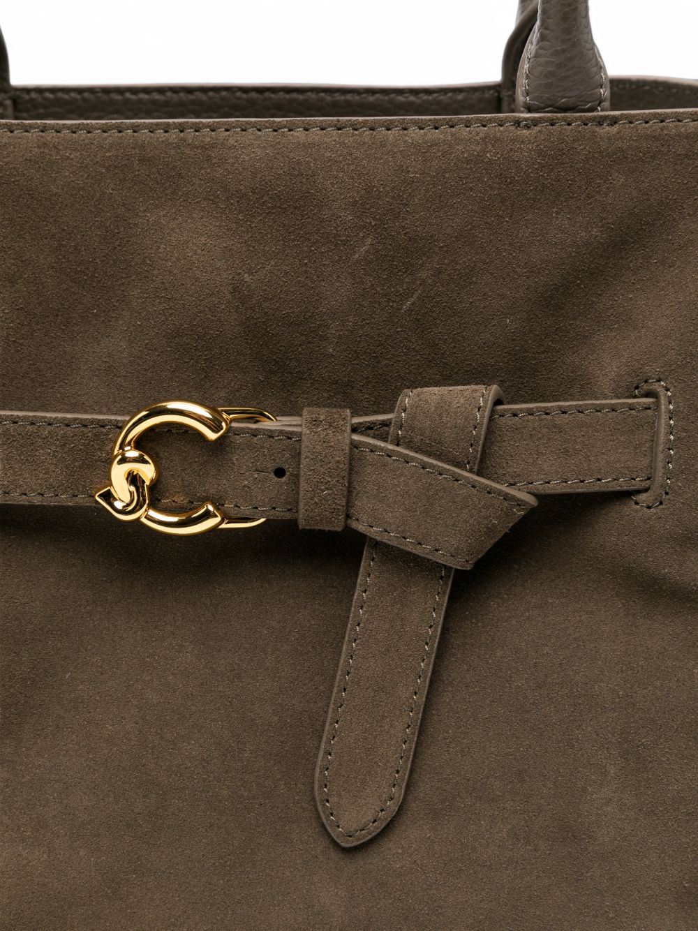COCCINELLE Borsa a spalla in suede marrone