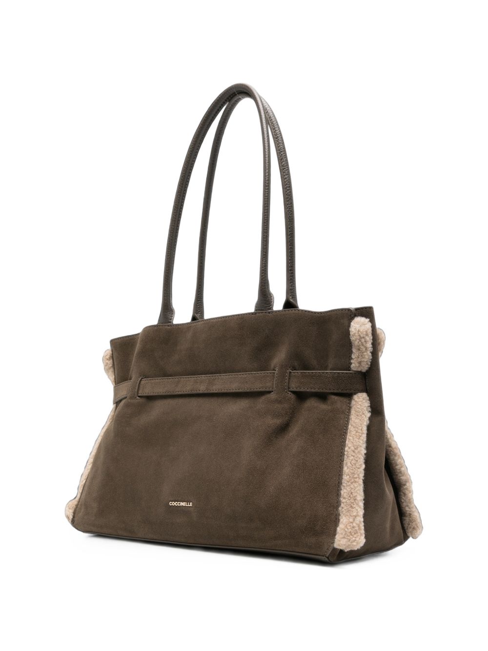 COCCINELLE Borsa a spalla in suede marrone