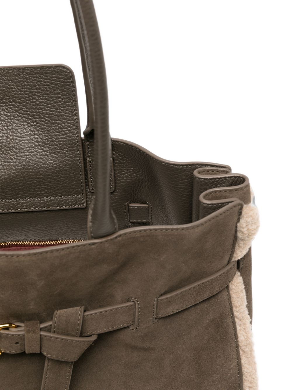 COCCINELLE Borsa a spalla in suede marrone