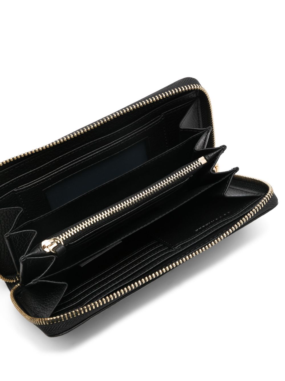 COCCINELLE Pochette nera in pelle con placca logo