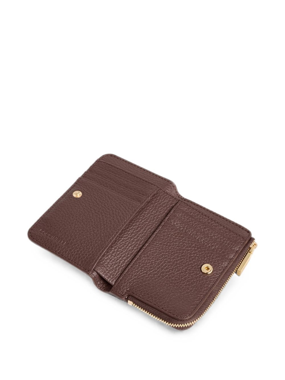 COCCINELLE Portafoglio marrone con zip e placca logo