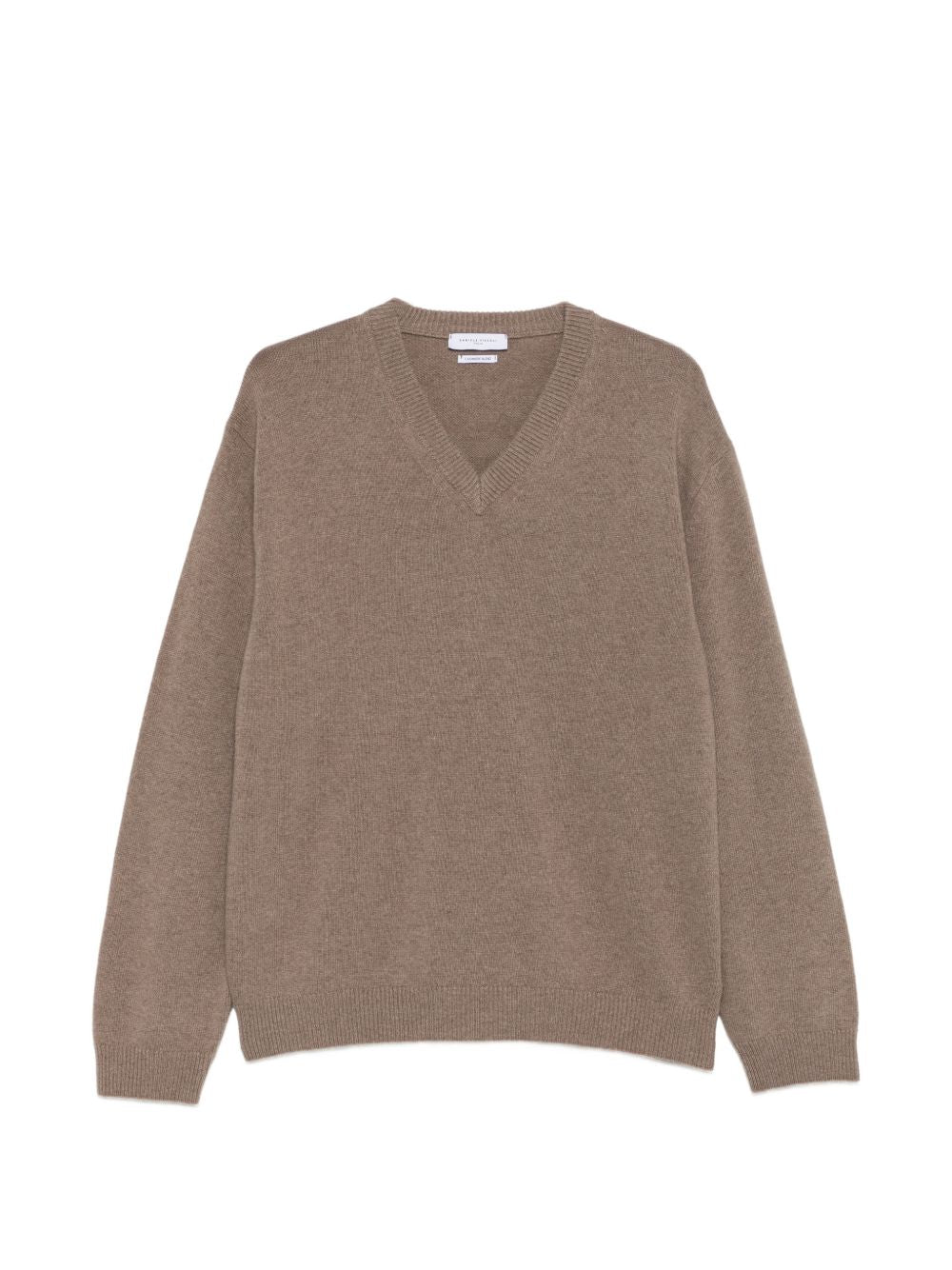 DANIELE FIESOLI Maglia con scollo a V sabbia in lana misto cashmere