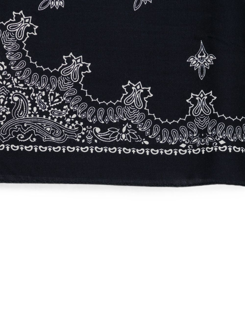 DESTIN Foulard bandana in lana con stampa paisley blu navy