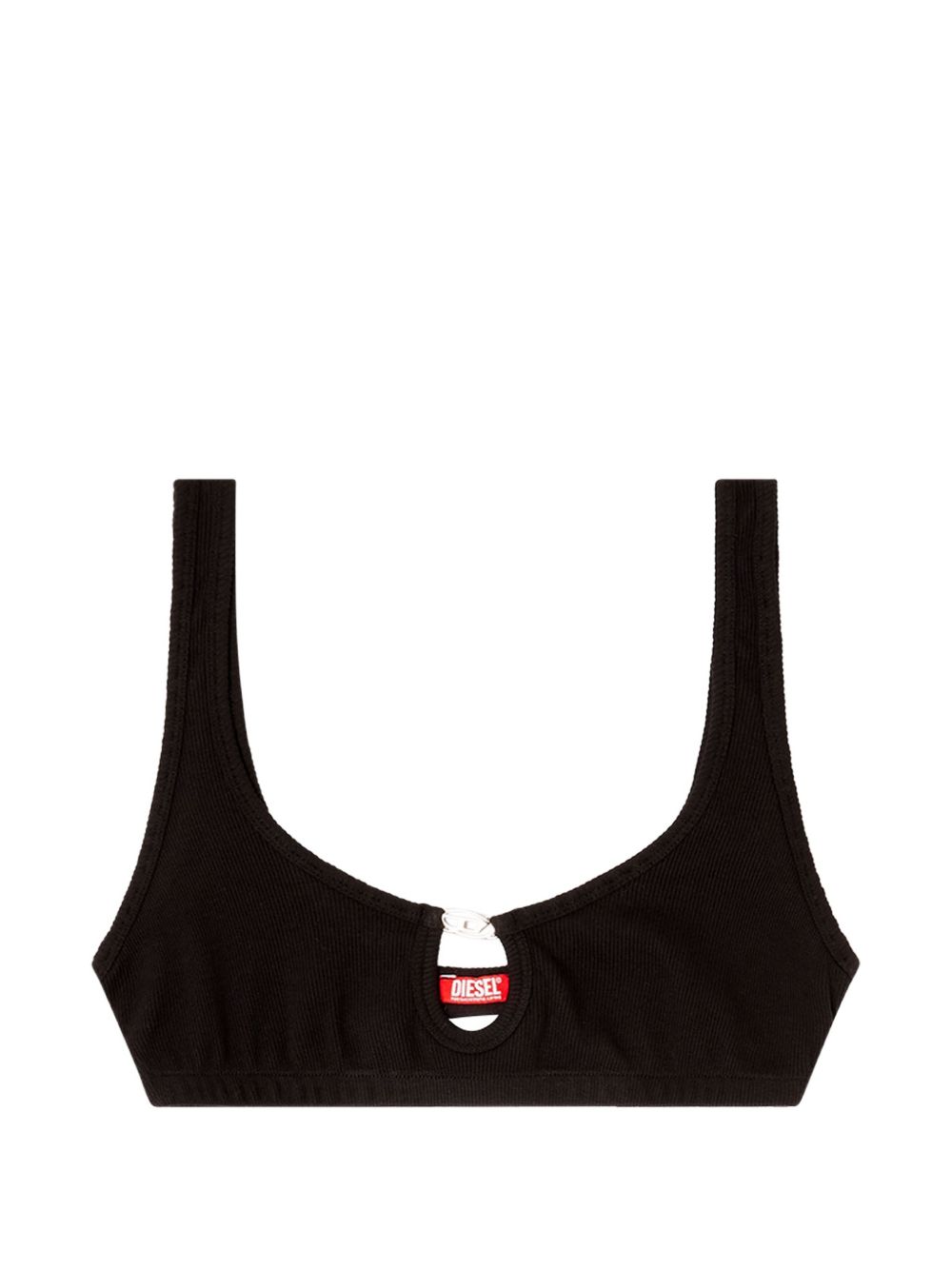 DIESEL Top nero in cotone elasticizzato