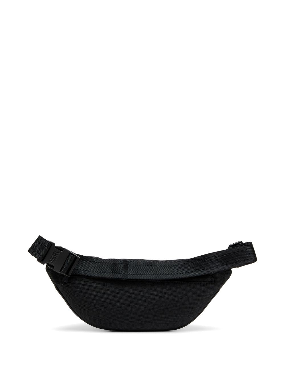 DIESEL Marsupio nero con placca logo satinata