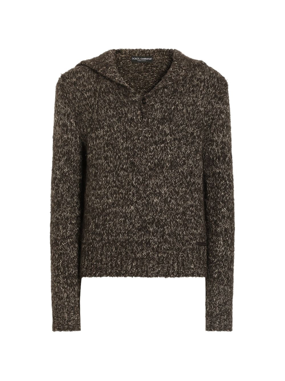 DOLCE e GABBANA Maglia polo in lana grigio antracite