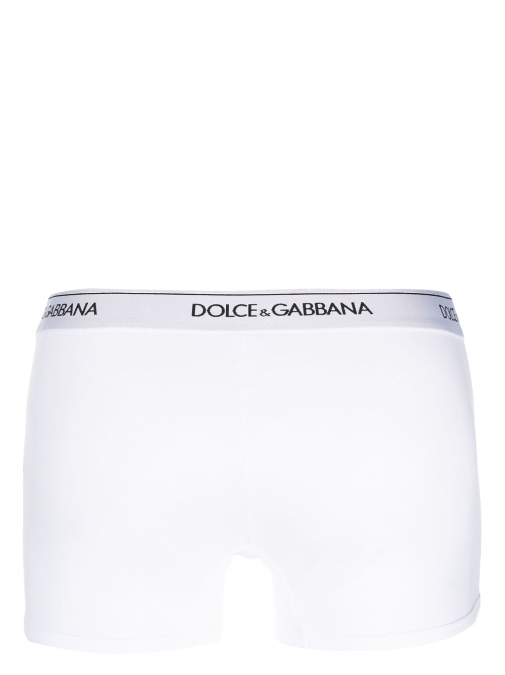 DOLCE e GABBANA Boxer in bi-pack bianco con vita elasticizzata con logo