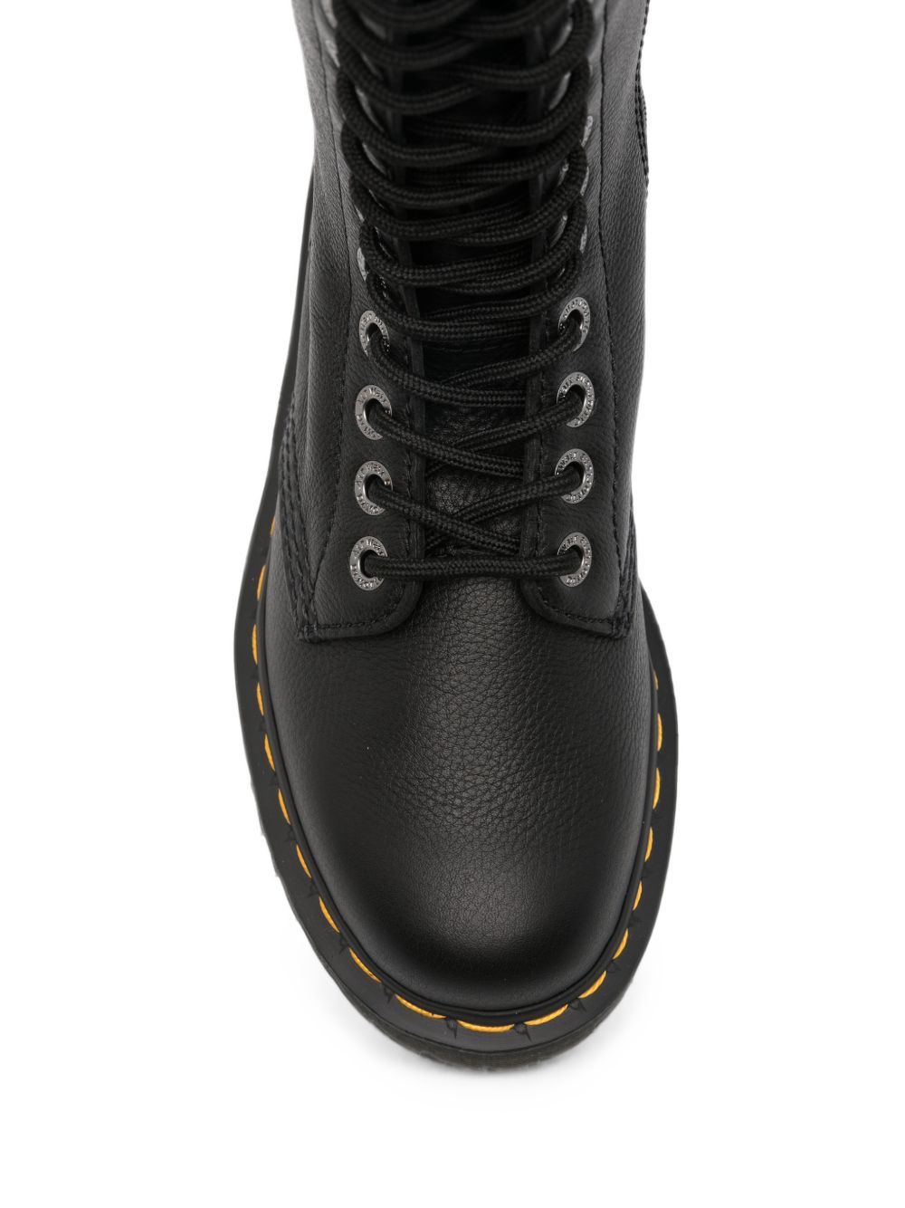 DR MARTENS Stivale alto nero Bex in pelle con stringhe