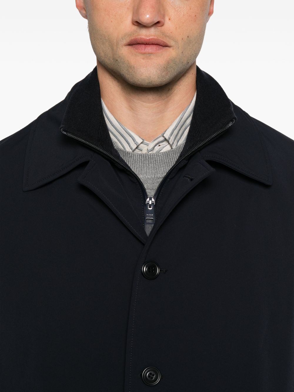 DUNO Cappotto Chesterfield Blu Navy