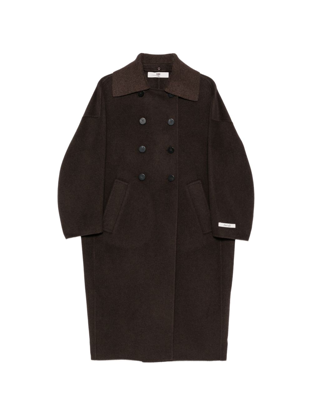 DUNO Cappotto Lungo Marrone in Lana e Cashmere