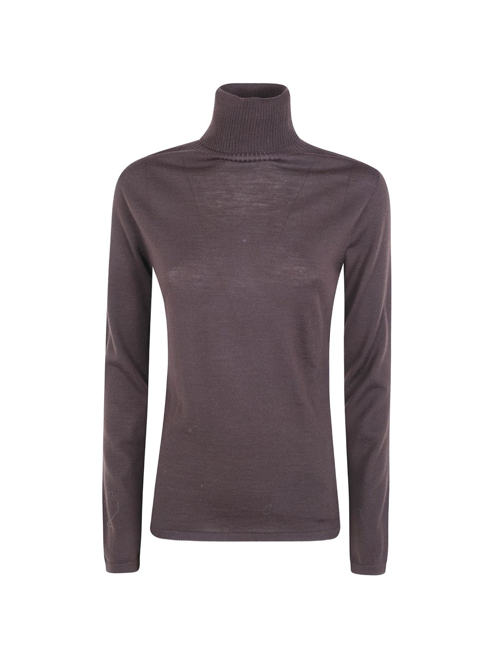 D EXTERIOR Maglia marrone a collo alto in lana dalla texture leggera