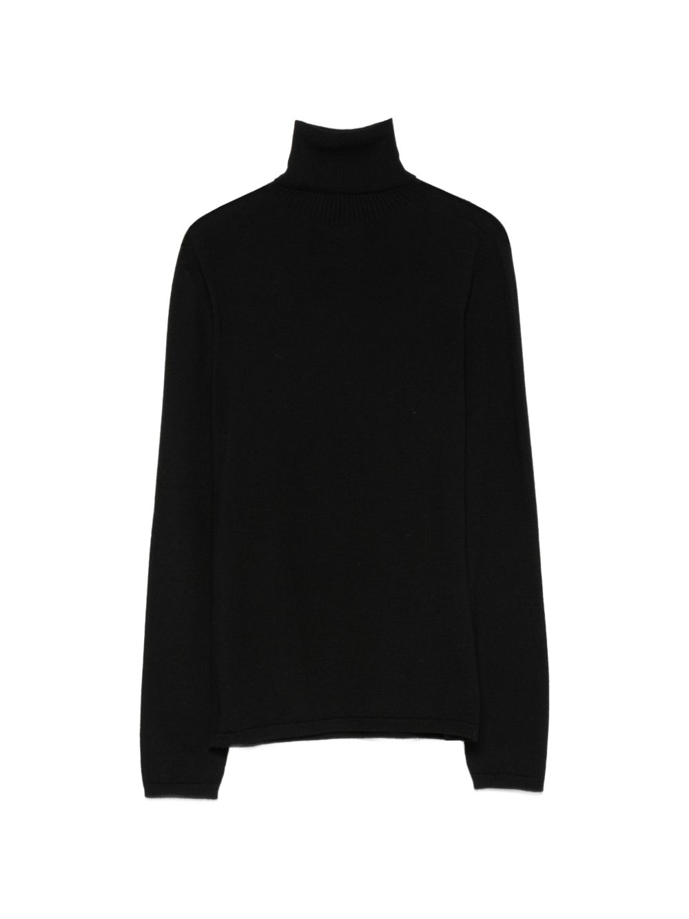 D EXTERIOR Maglia nera a collo alto in lana dalla texture leggera