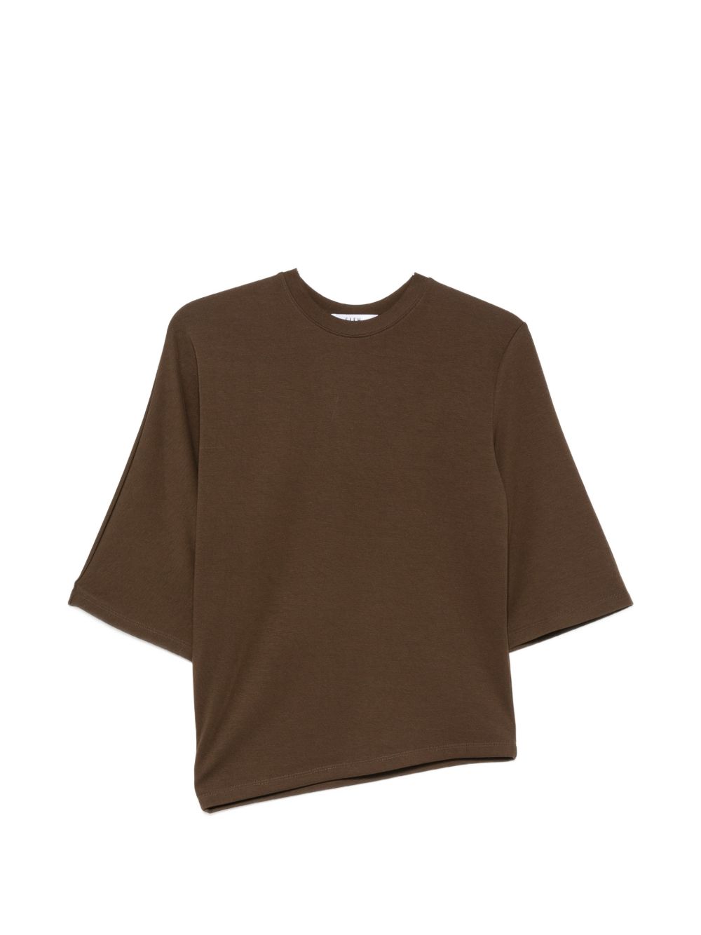 ELEH Maglia marrone drappeggiata a maniche corte
