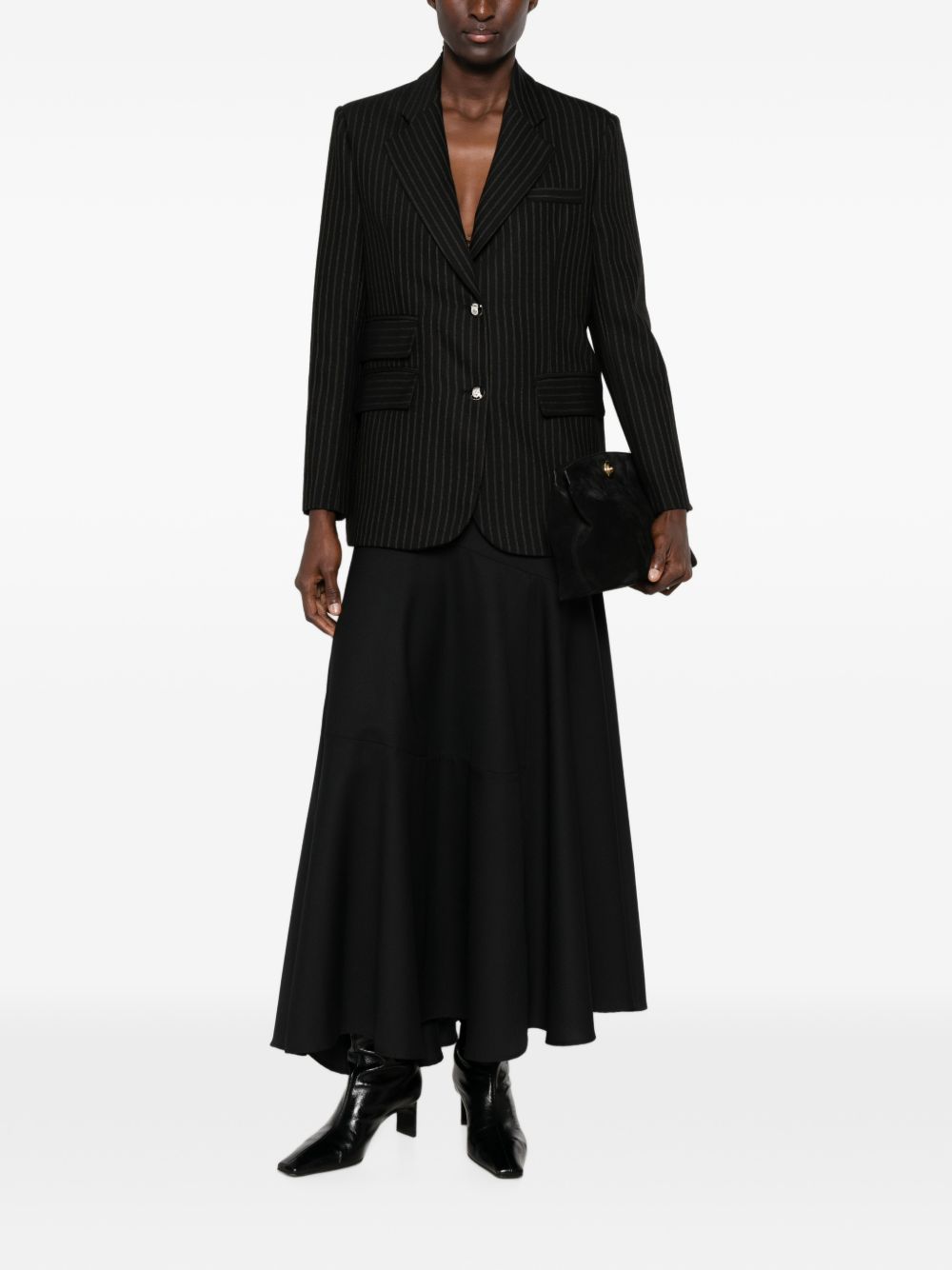 ELISABETTA FRANCHI Blazer nero con tasche frontali